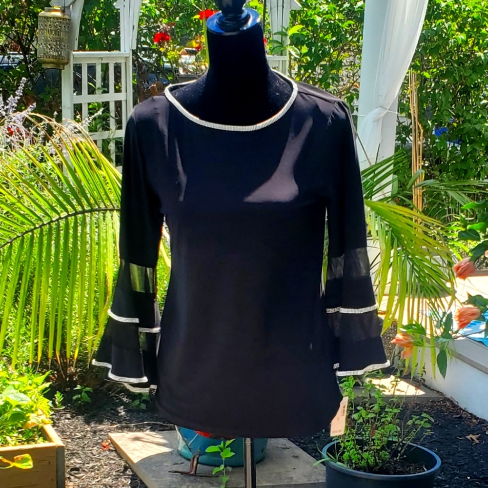 Formal, Dress top, lined with rhinestones. Never worn. Stretch material.